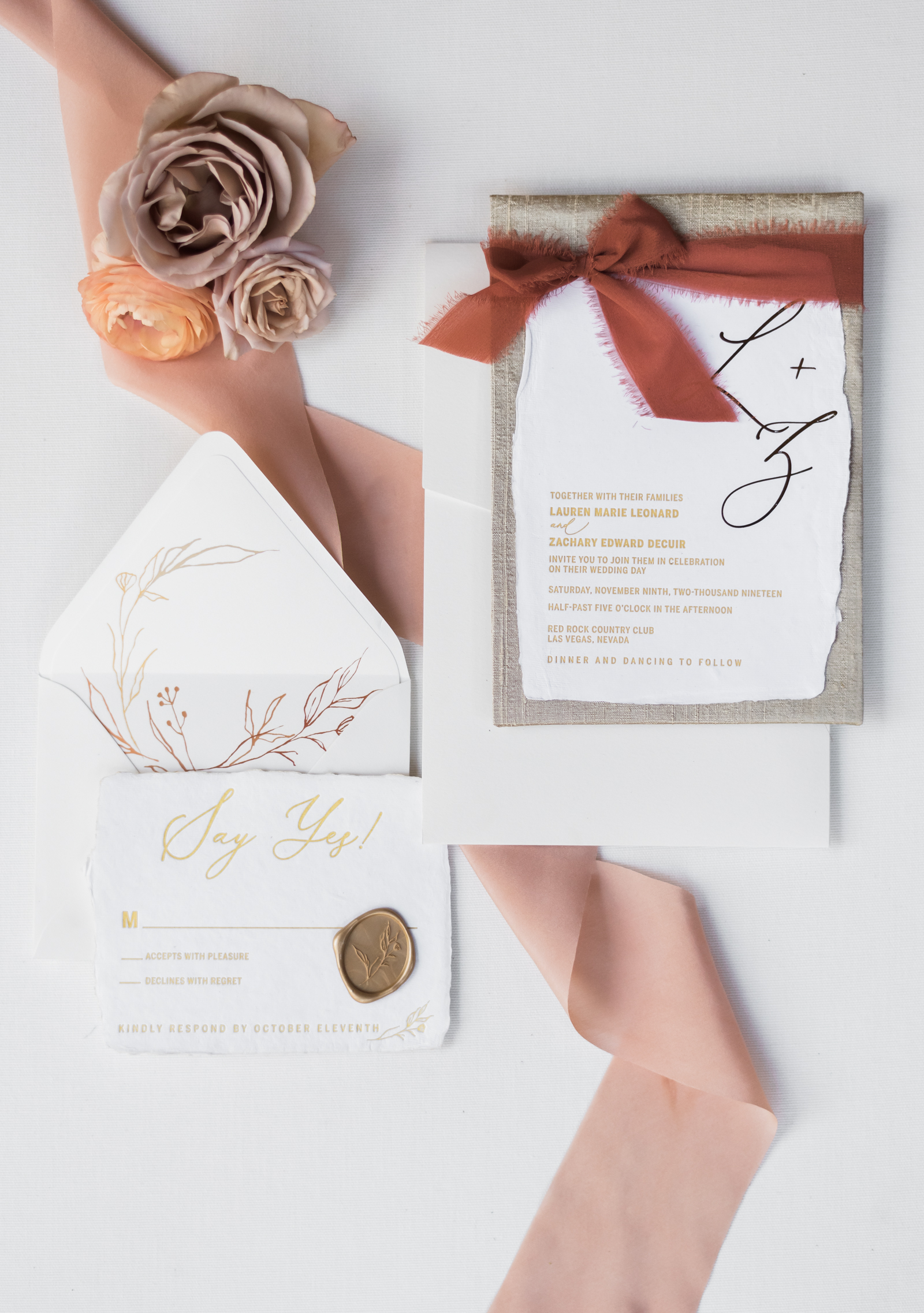 Luxury wedding stationary by Paper Refinery